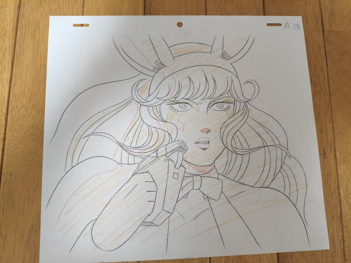 中古】寺沢武一・原作 鴉天狗カブト セル画 背景付/検;コブラ スペース 