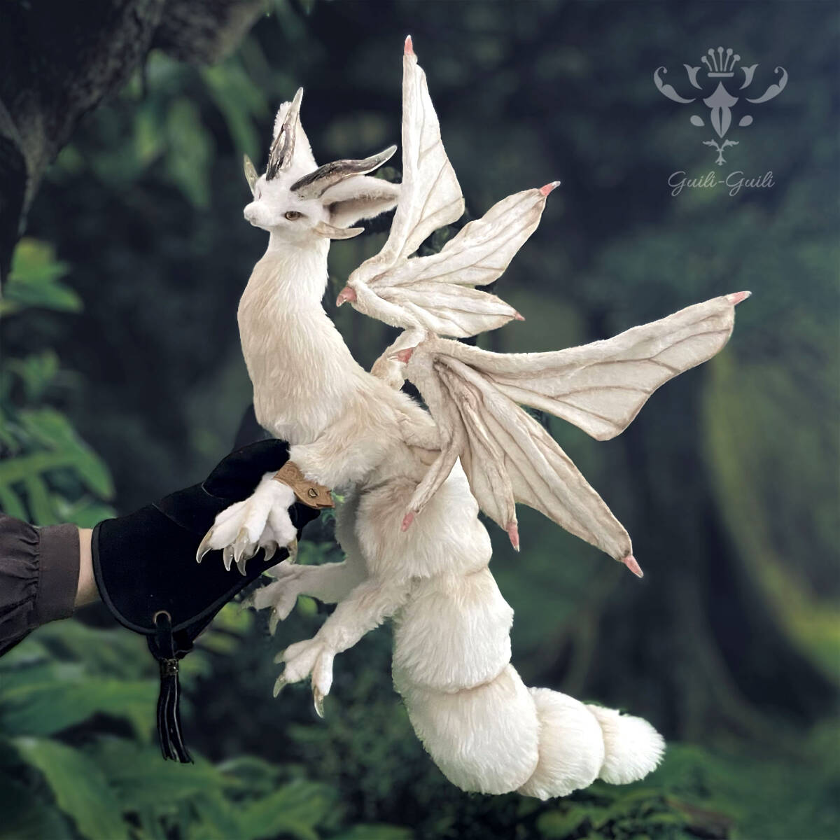 目立った傷や汚れなし】muu プラチナキツネ アートドール ハンドメイド