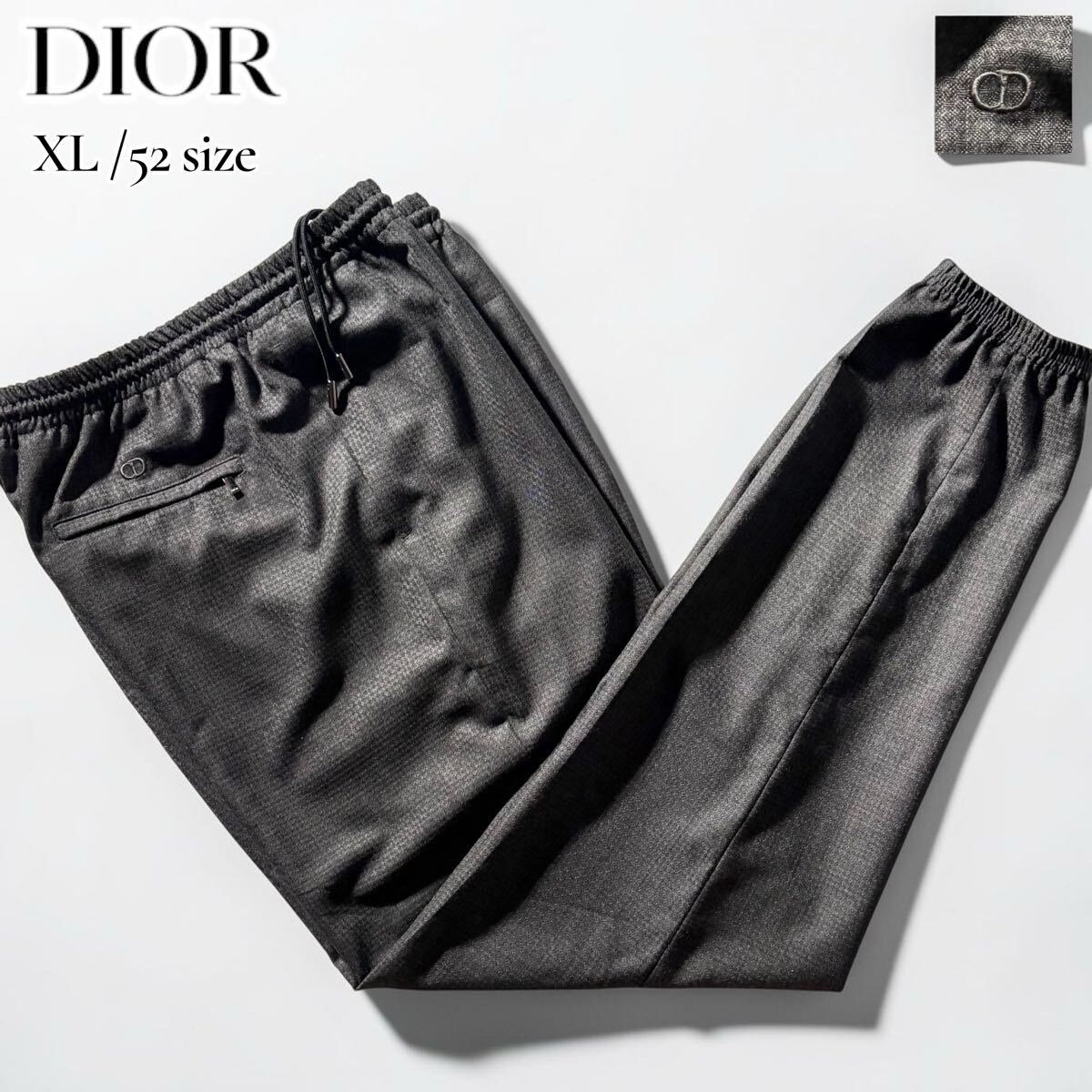 美品 ディオール オム クリス期 コンバイン スラックス 黒 44 Dior homme カーゴ パンツ 2014fall メインルック ブラック 44 クリス