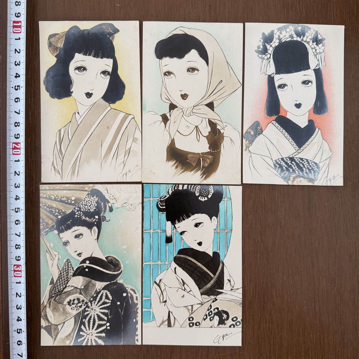 戦前 絵葉書 宝塚少女歌劇団 10枚 全て葦原邦子で、全てに肉筆サイン 