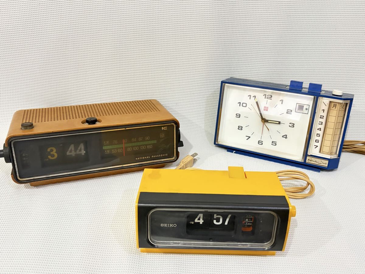 時代物、ナショナルの電気時計、リングレット置き時計、稼働しますの
