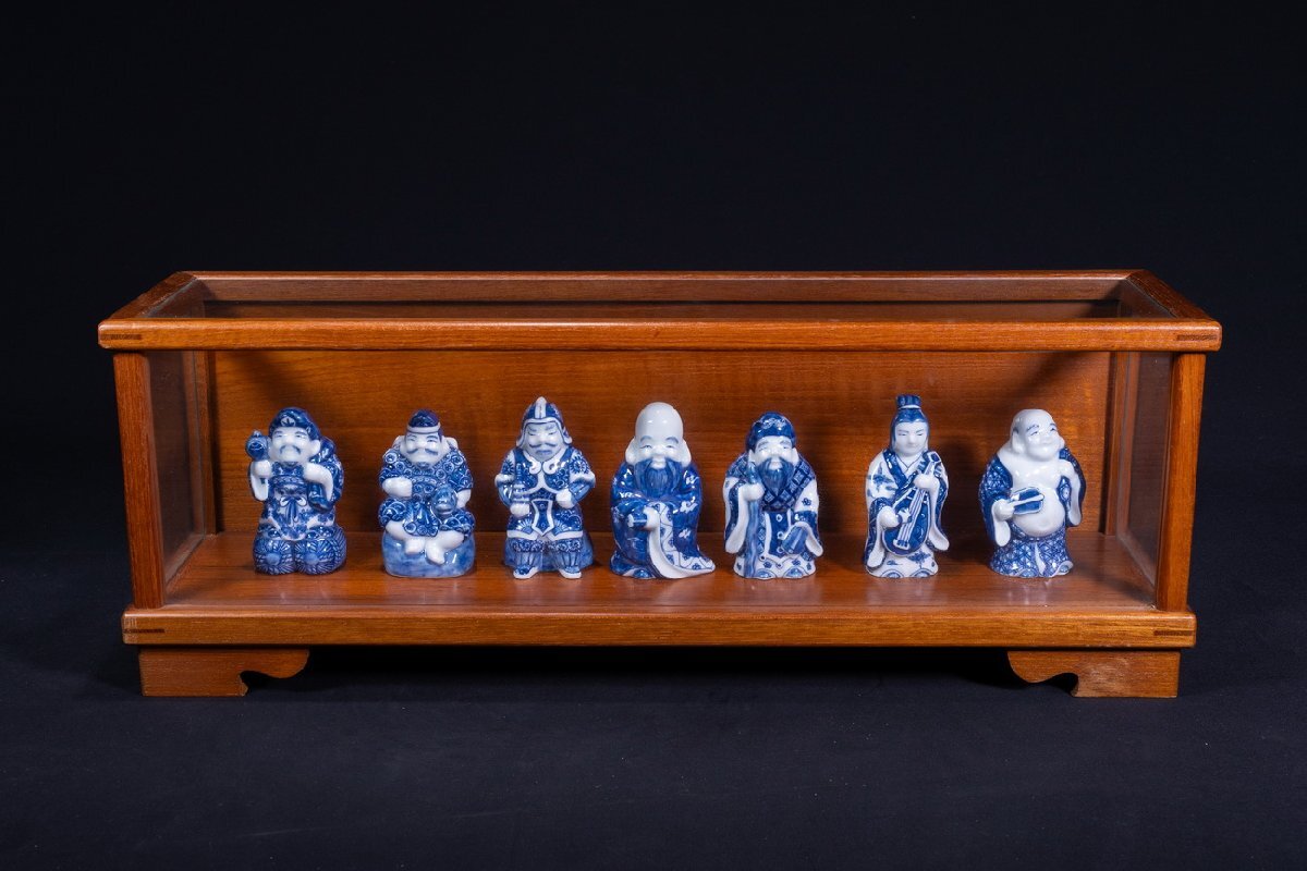 中古】木彫り 彫刻 大黒天 福の神 打ち出の小槌 米俵 21cm 大黒様
