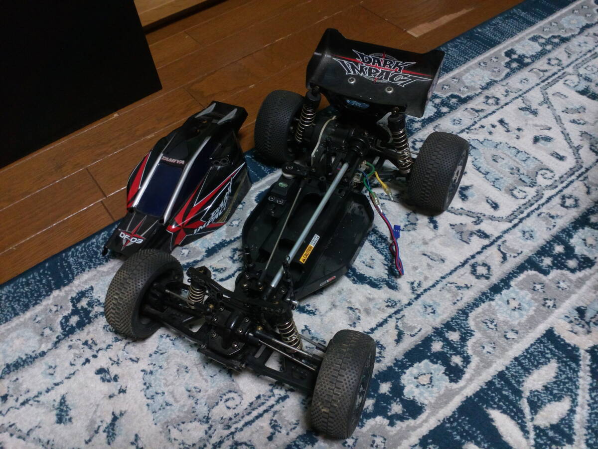 タミヤ DF 03 ダークインパクト ホットショット風ボディ シャーシ