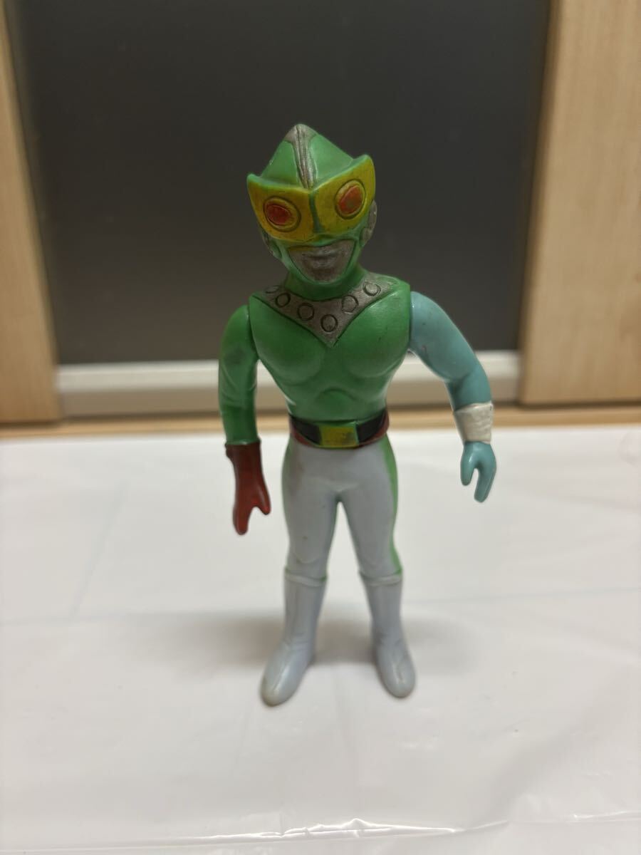 傷や汚れあり】◇DG102 ○当時物○ サンダーマスク ソフビ 昭和レトロ