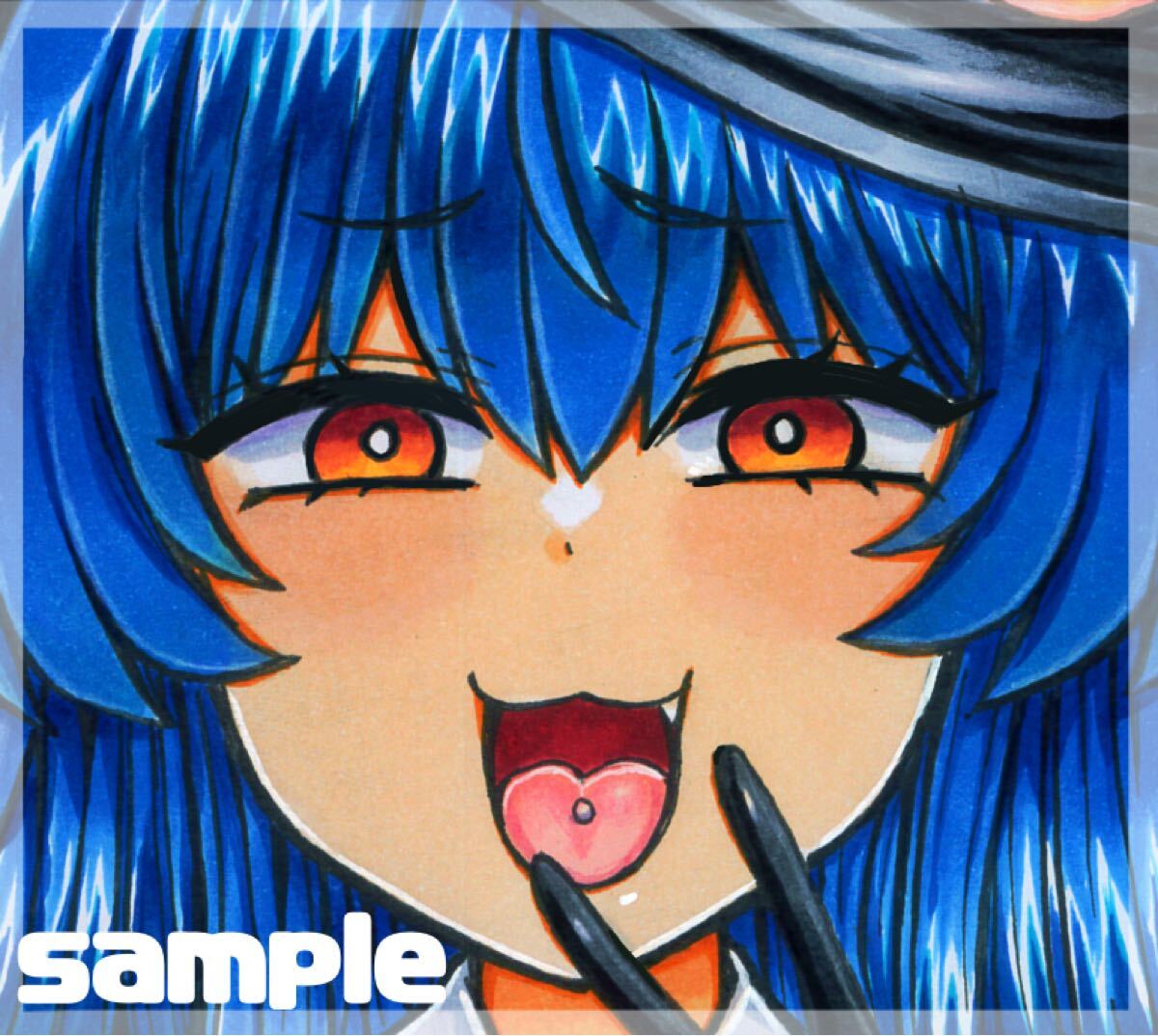 新品】同人手描きカラーイラストB5「比那名居天子」水着 東方Projectの 