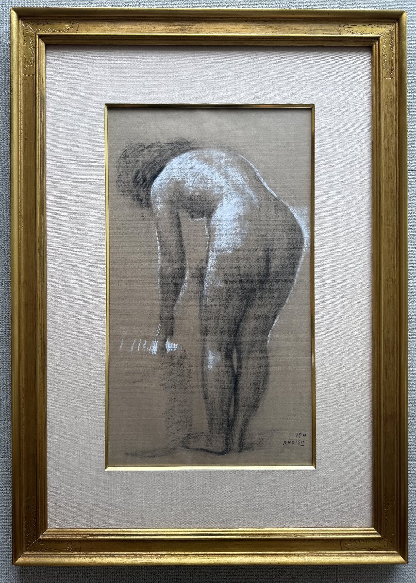 小磯良平　母子像 ☆蔵出し！美品／人気作家☆小磯良平【母子像】複製絵画・高級額装！の
