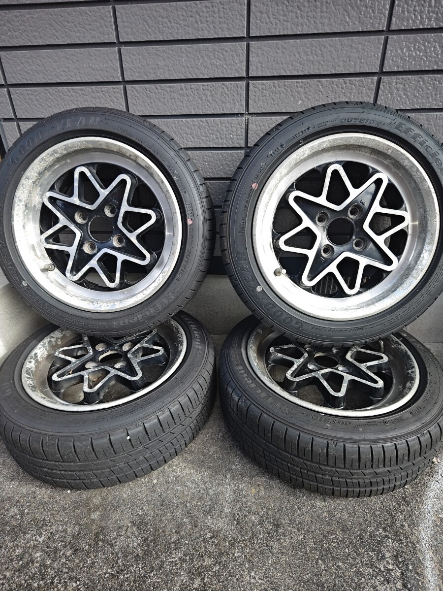 中古】マツダ純正鉄チン引っ張りタイヤ。14インチ6J+45 ハブ径54