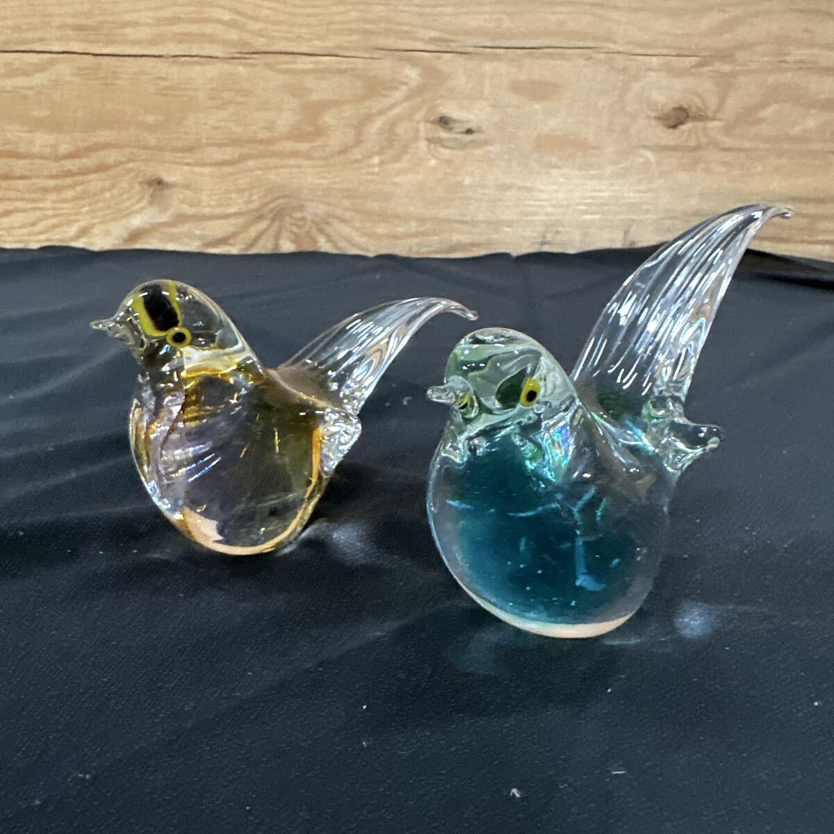 Multi Glass/マルティグラス 犬 2体 親子 工芸ガラス 置物 ペアの落札