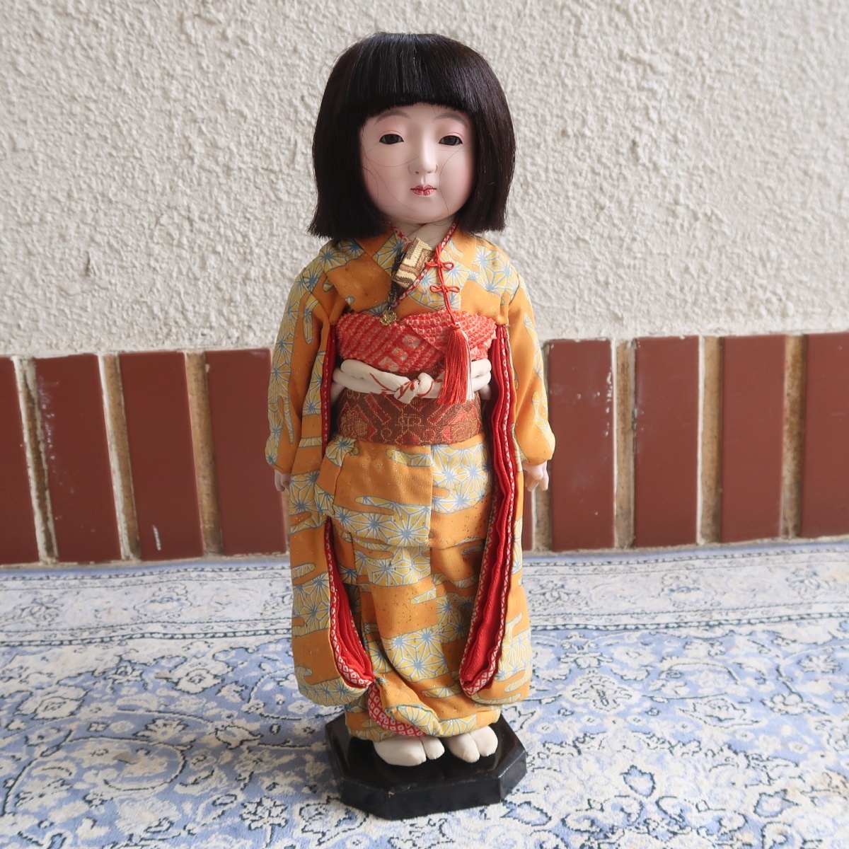C4800M 日本人形 市松人形 京華作 彩賀 和服 日本 着物 伝統 工芸 現代