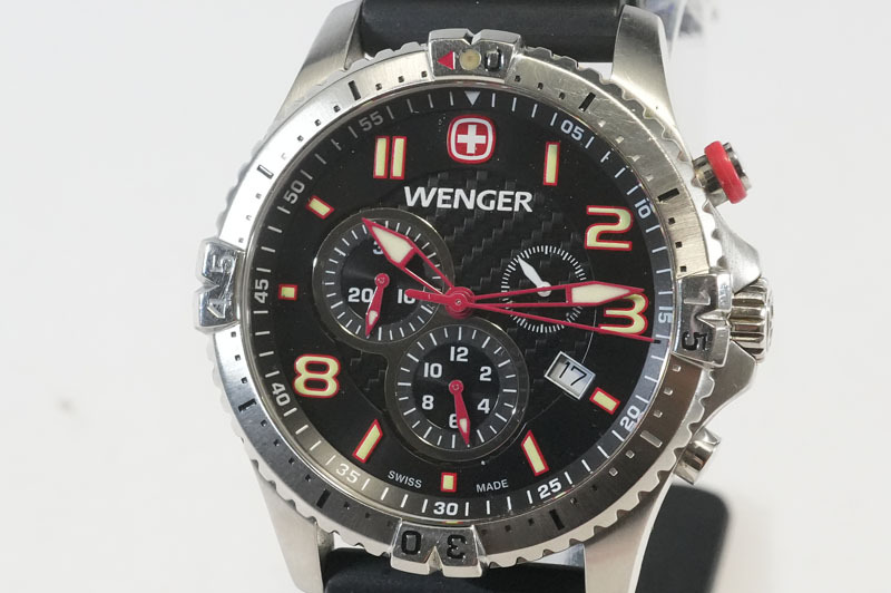 ☆WENGER ウェンガー 7232X/T ダイバー 黒文字盤 QZ時計デイト付
