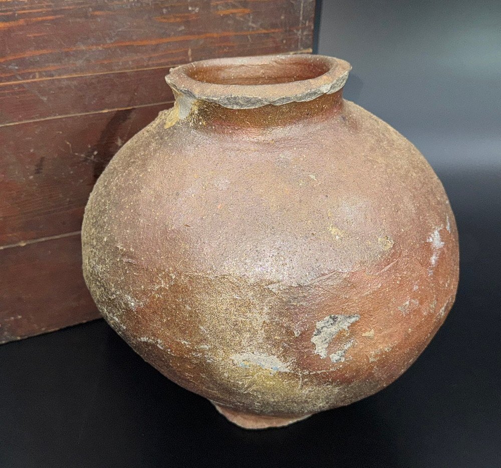 柴山正弥 常滑焼 朱泥花瓶 木箱入 ○ 陶器 花器 正弥陶房 1909013の