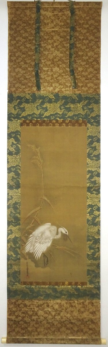 慶應◇土佐家中興の祖【土佐光起】真筆 絹本極彩色石山紫式部画賛 伝世