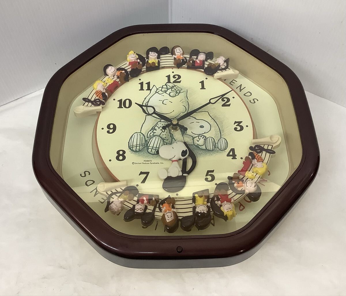 中古】即決 スヌーピー 壁掛け時計 からくり時計 毎時 メロディ