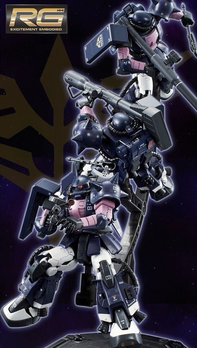 RG 黒い三連星ザク2 組立塗装済み完成品3体セット+トリプルアクション
