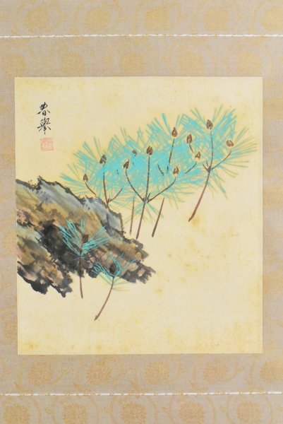 宝屋】高橋秋華「扇を持つ美人図」肉筆掛軸☆岡山県生の画家.山元春挙