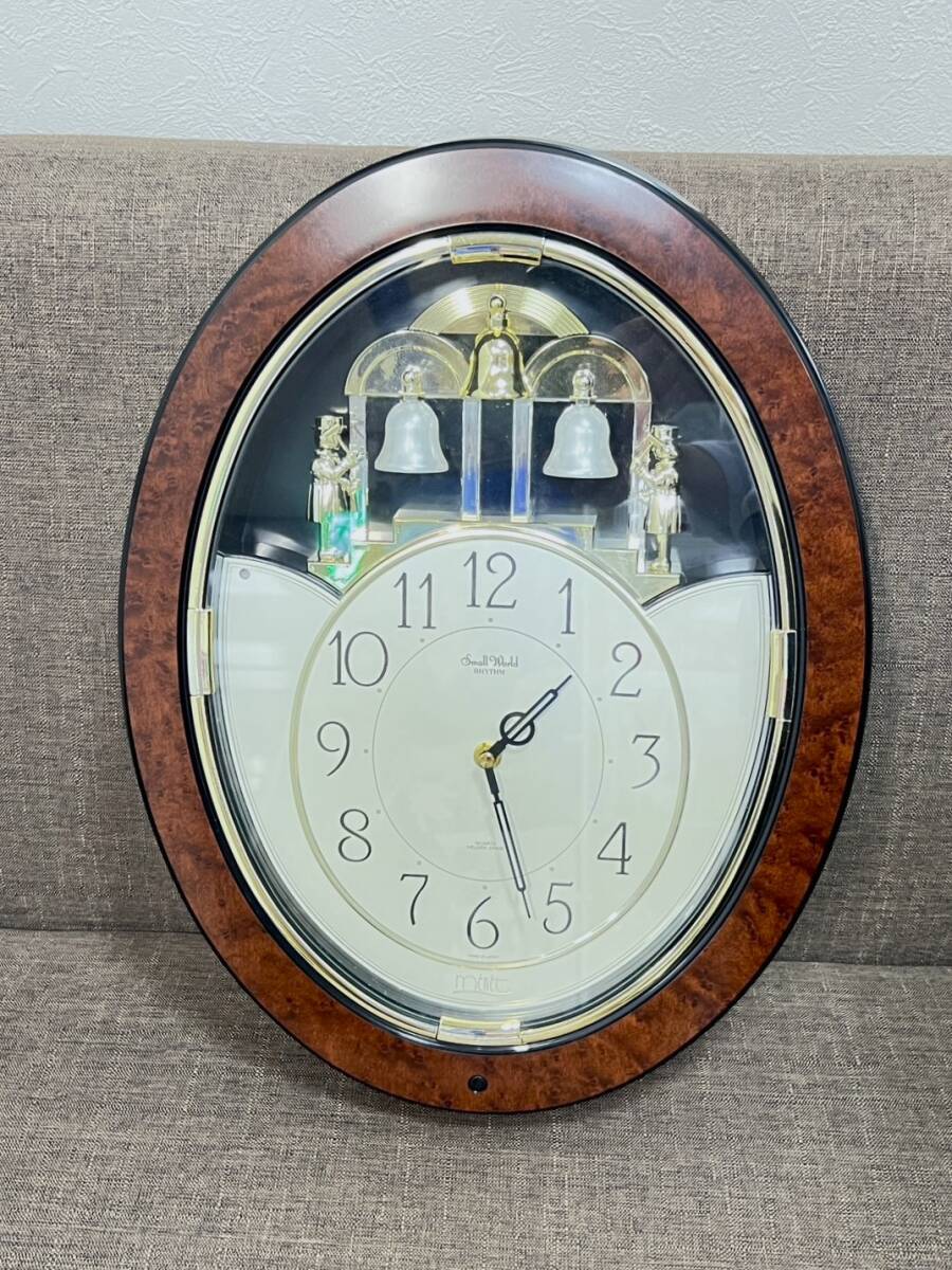 新品】☆未使用☆動作品☆からくり掛け時計 リズム時計工業 スモール