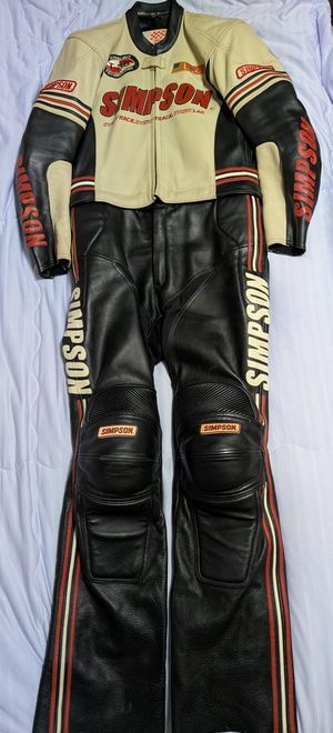 新品】SIMPSON シンプソン 2ピースレザースーツ MFJ公認 皮ツナギ 新品