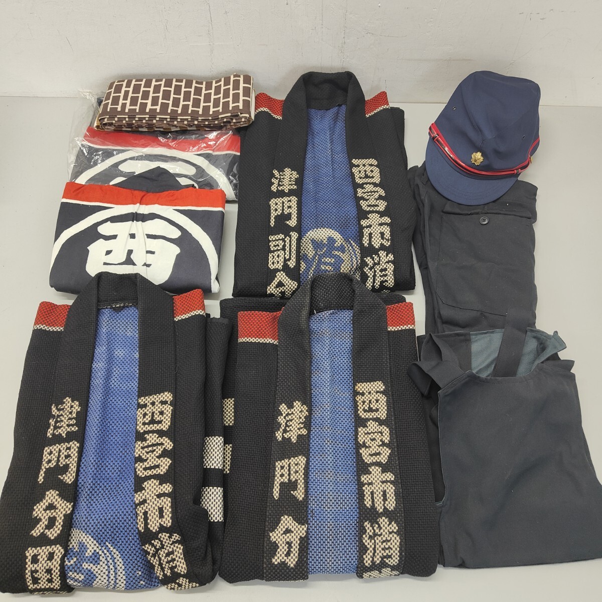時代 消防 火消 刺し子頭巾 藍染刺し子手袋セット 藍染刺子手袋・刺子
