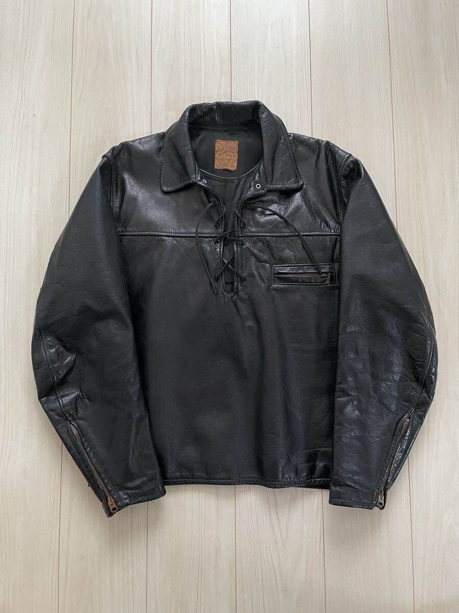 極希少【USA製】美品 Schott ショット プルオーバー ライダース レザー