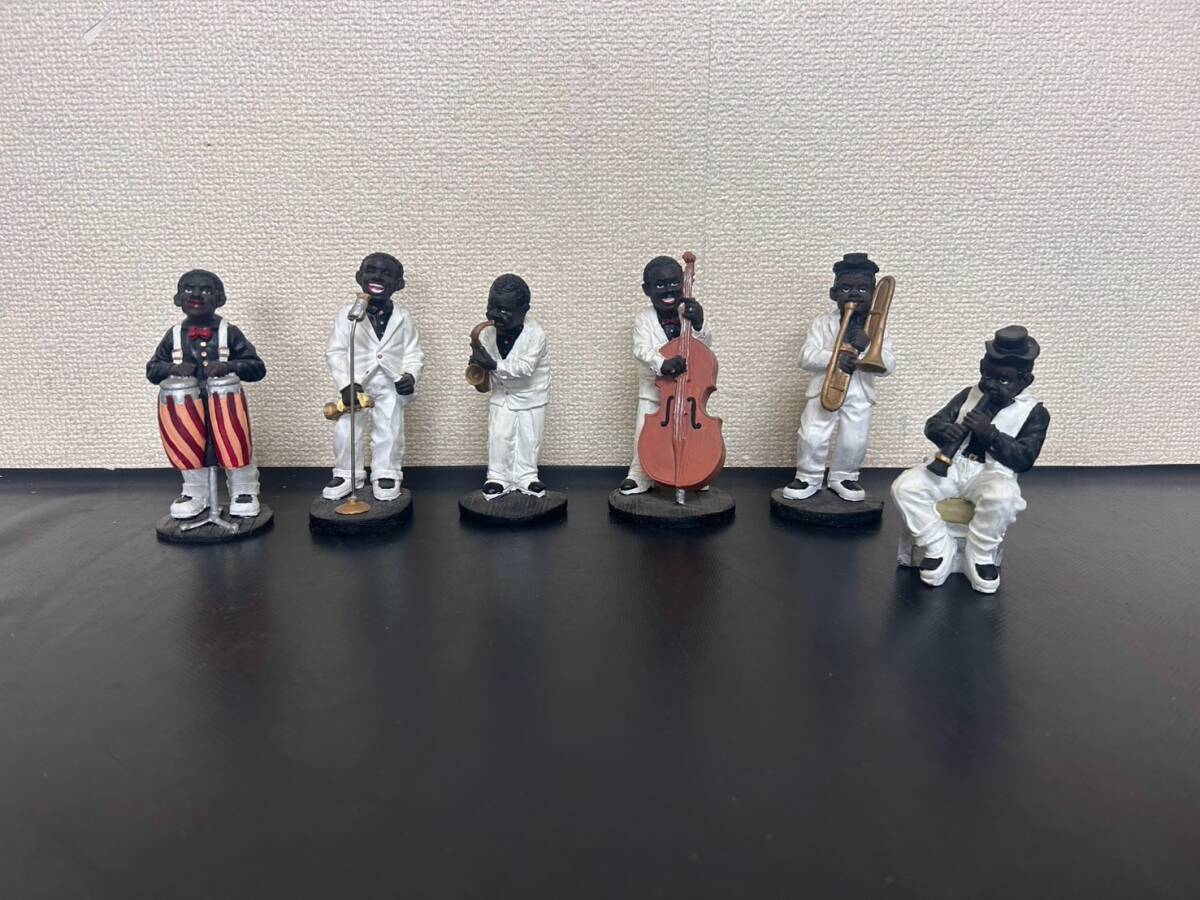 アンティーク ジャズバンド JAZZ フィギュア8体セット 黒人 人形 置物