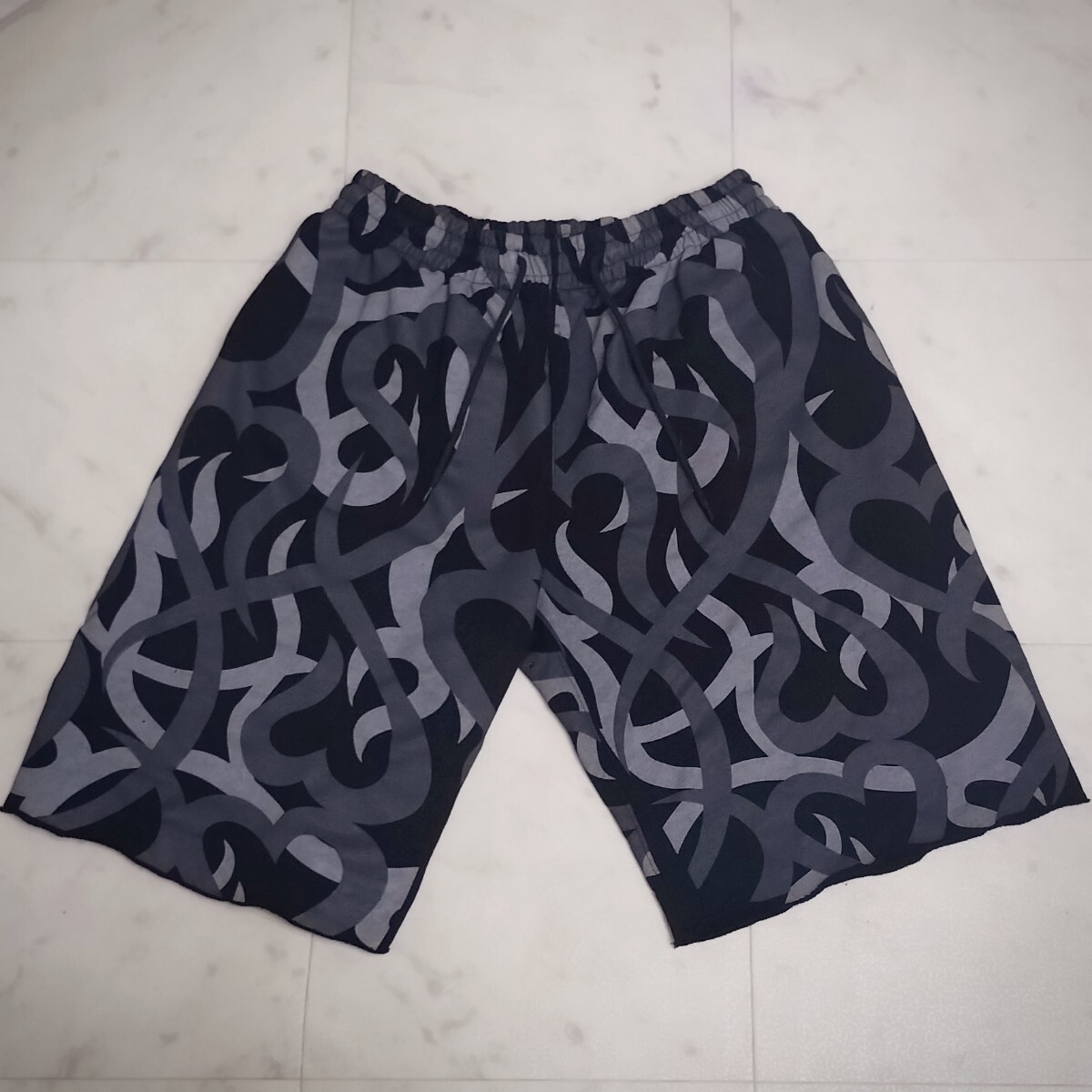 名作 ☆ COOTIE X WIDE SHORTS 刺繍 ハーフパンツ クーティ ☆ L BLACK