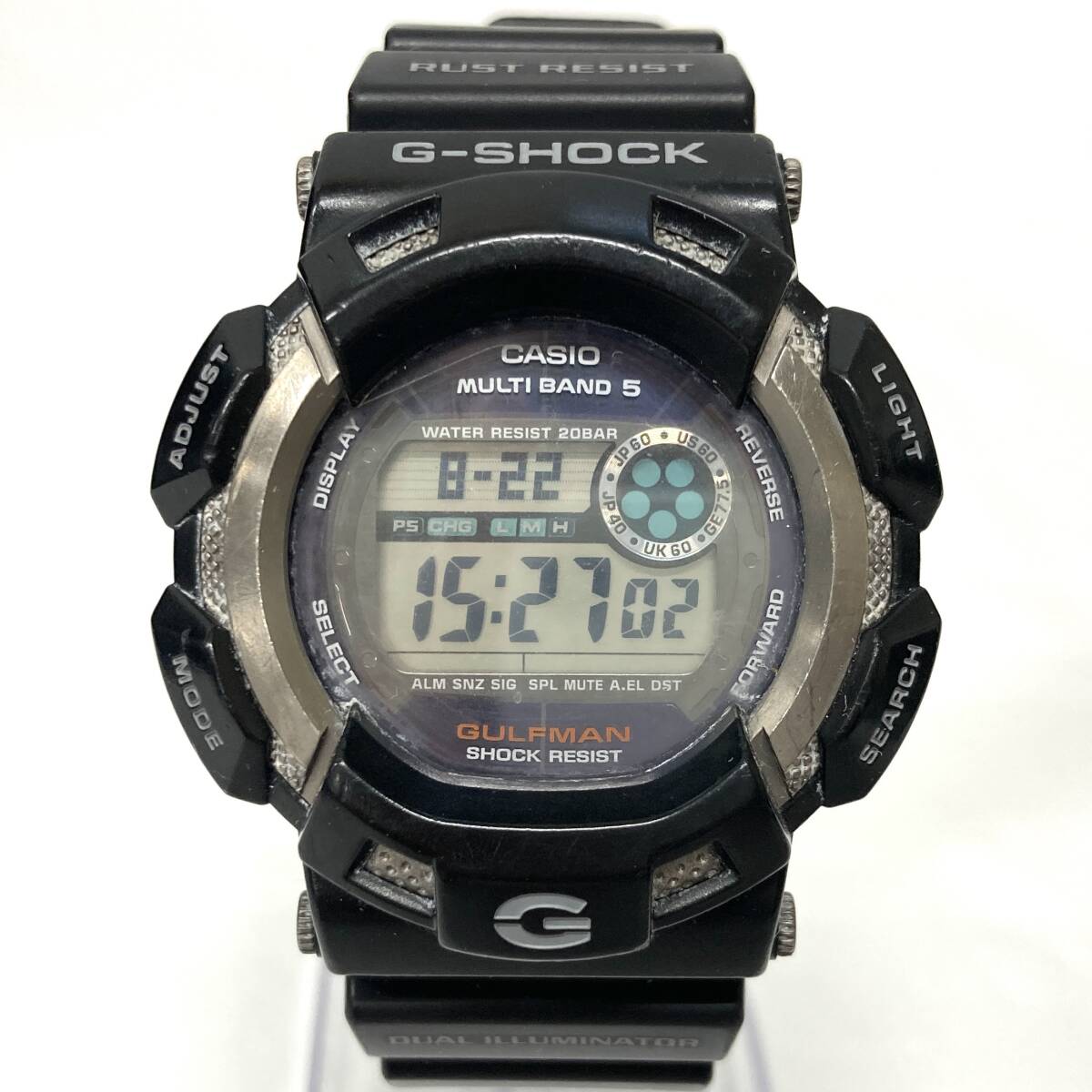 中古】CASIO G-SHOCK DW-9700-1 美品 GULFMAN ガルフマン タフソーラー