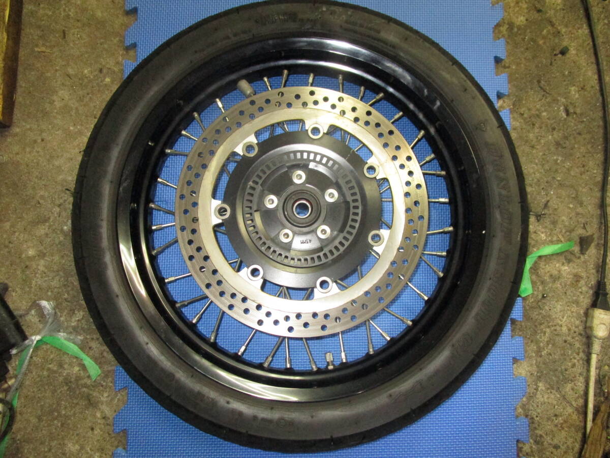 カワサキ ZZR400K リアホイール 流用 ゼファー750 タイヤ付き 4.5J 17