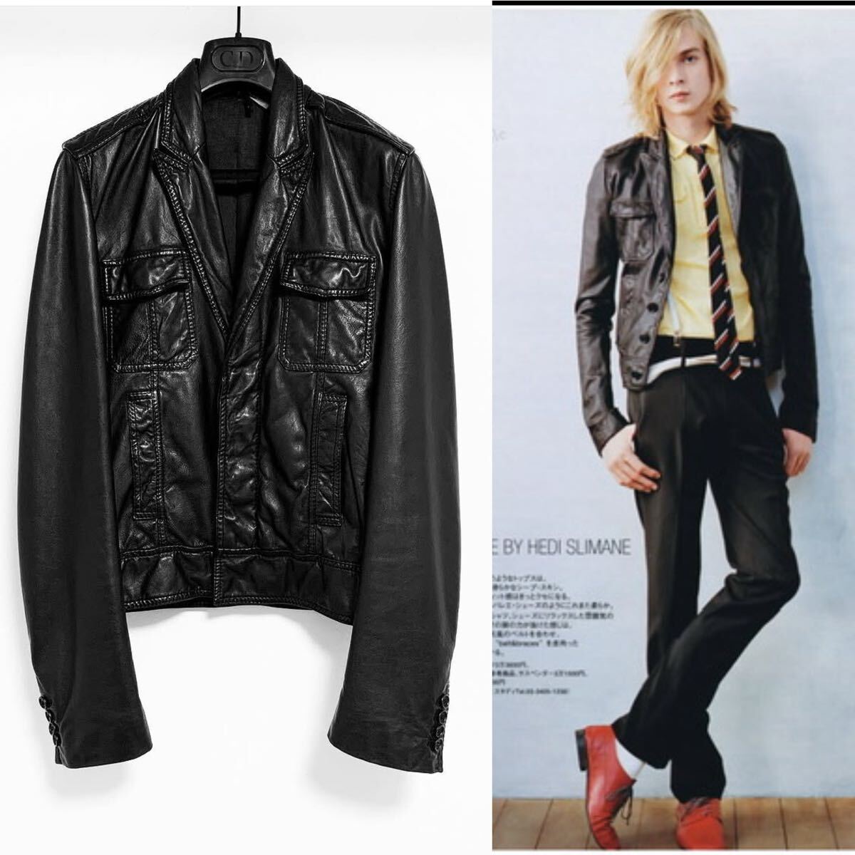 中古】Dior HOMME ディオールオム ダブル ライダース レザー