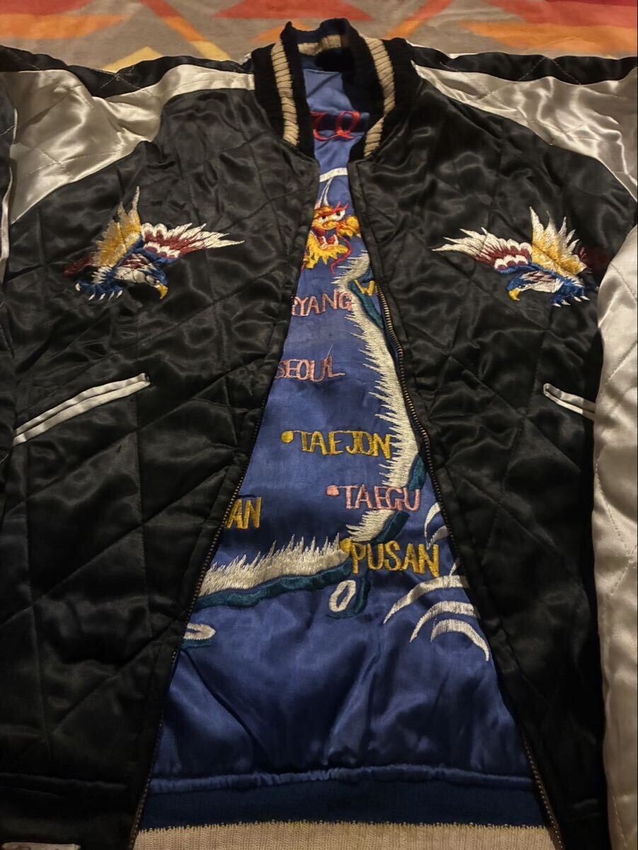 中古】60S タイガーフェイス 刺繍 ベトジャン 青 ブルー VIET-NAM
