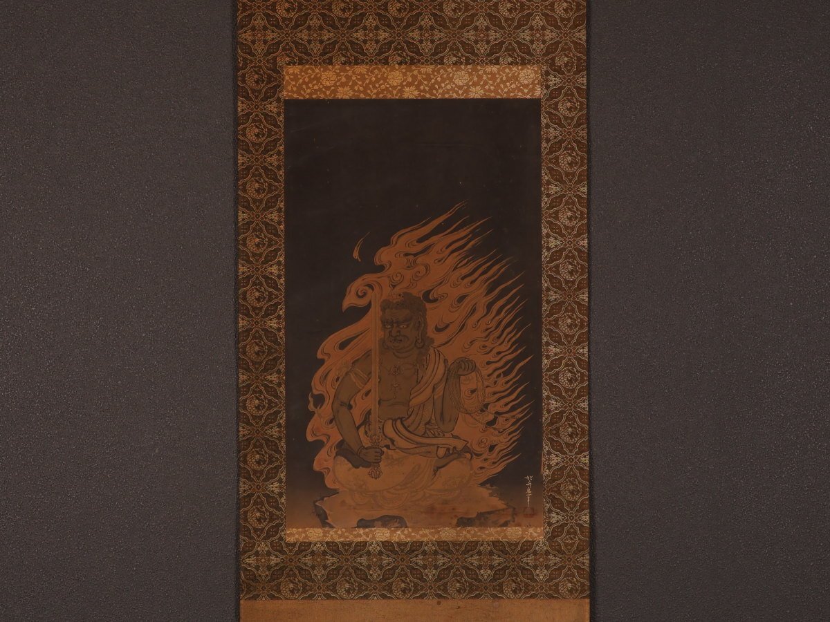 複製】□葛飾北斎□「富士越龍図」□掛軸□工芸品□桐箱付き□江戸時代