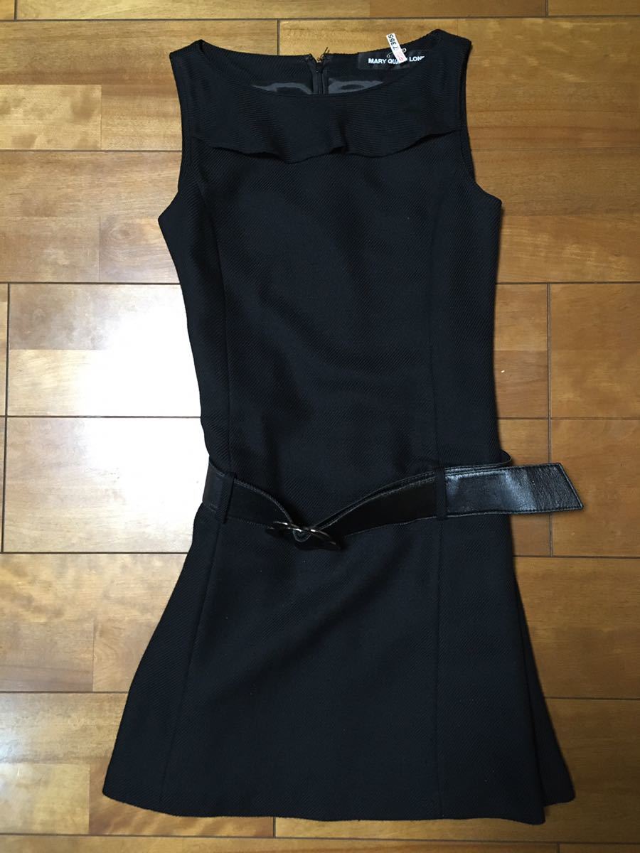 美品 クリーニング済 Mary Quant London マリークワントロンドン ノースリーブミニワンピース ベルト付 日本製 サイズm ブラック黒 毛 の落札情報詳細 ヤフオク落札価格情報 オークフリー スマートフォン版
