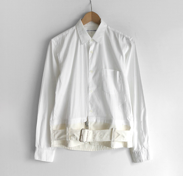 【新品】コムデギャルソンSHIRT　ライダースドッキングシャツ COMME des GARCONS SHIRT◇ライダースドッキング シャツ Sサイズ 白×白