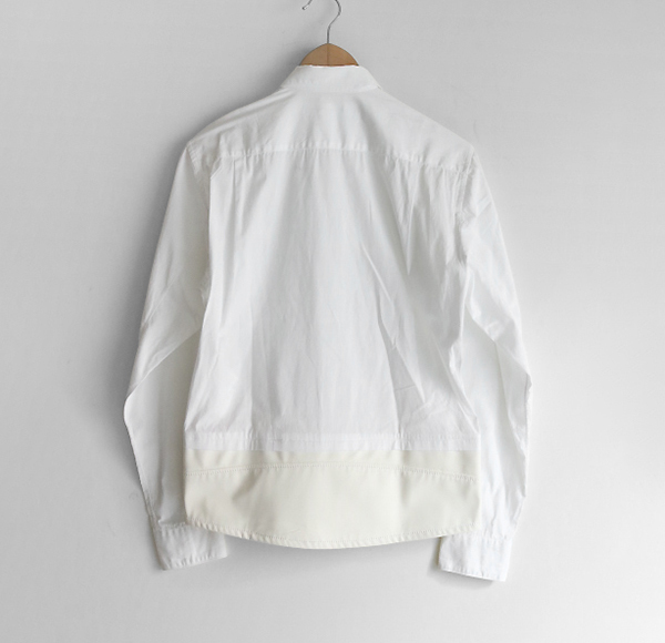 COMME des GARCONS SHIRT◇ライダースドッキング シャツ Sサイズ 白×白
