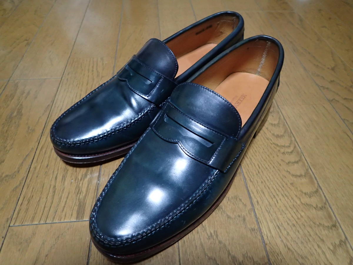 MEERMIN】 メルミン ローファー コードバン US6.0 緑 USEDの落札情報 