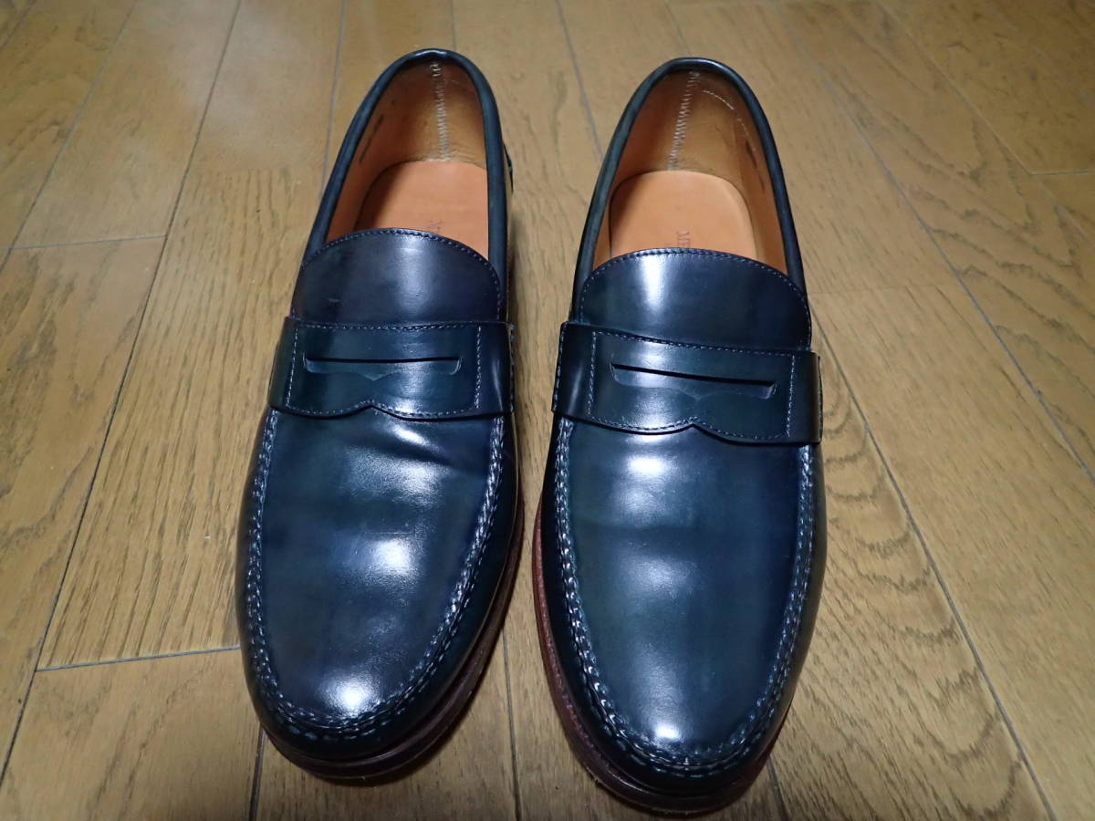 MEERMIN】 メルミン ローファー コードバン US6.0 緑 USEDの落札情報 