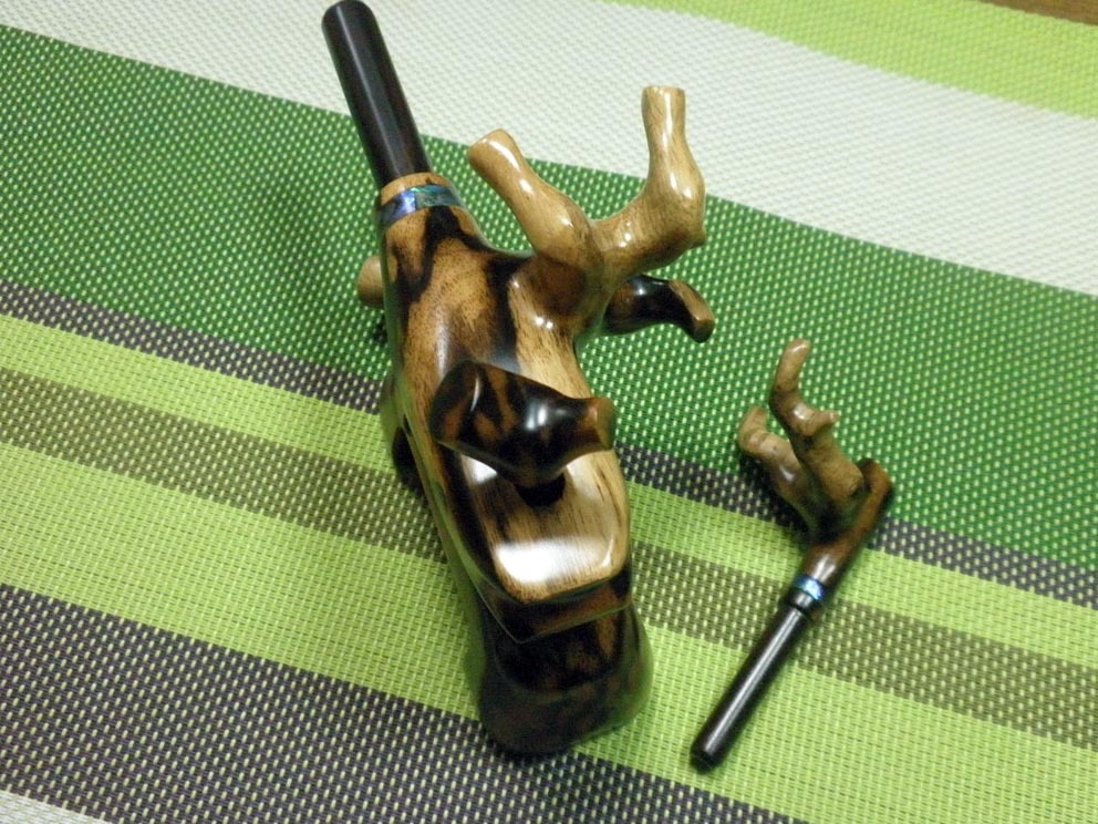 新品】竹宗 黒柿 孔雀杢 NO.4-1Z型 万力 小型 螺鈿装飾 希少の落札情報