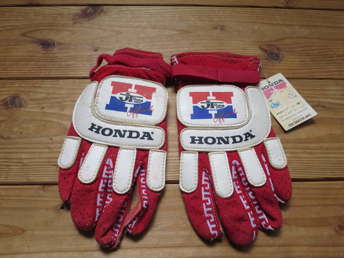 T-RACING グローブ　80年代　未使用品　デッドストック　管理H6 新品】超希少 当時物 デッドストック HONDA ホンダ モトクロスグローブ