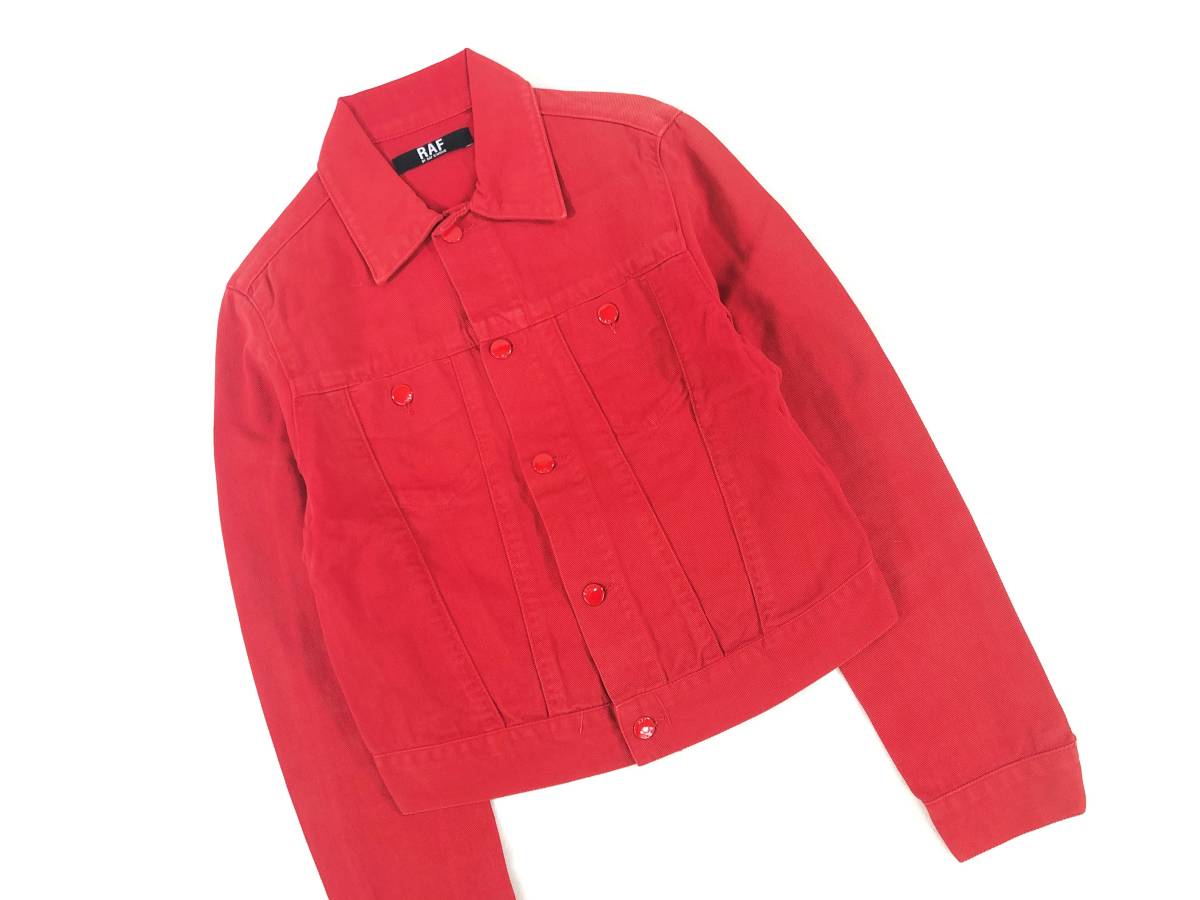 イタリア製 Raf By Raf Simons ラフシモンズ カラーデニムジャケット Gジャン 赤 Size44 ビンテージ アーカイブ Helmut Lang ジルサンダー の落札情報詳細 ヤフオク落札価格情報 オークフリー スマートフォン版