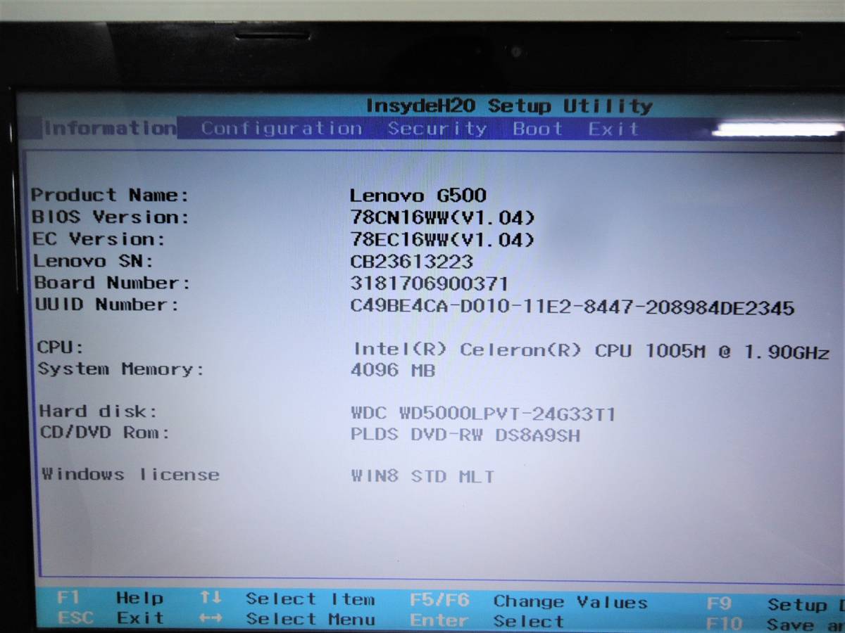 Lenovo G500 236 Win8 Intel Celeron 1005m リカバリ済 の落札情報詳細 ヤフオク落札価格情報 オークフリー スマートフォン版