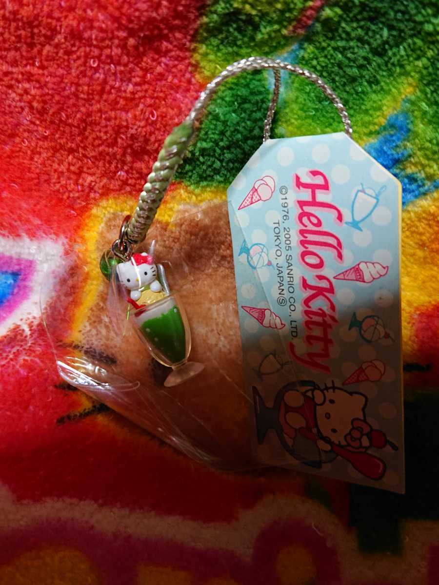 ハローキティ　根付　クリームソーダ　メロンソーダ　アイスクリーム　2005年 新品】クリームソーダ キティ 根付け 2005の落札情報詳細 - Yahoo