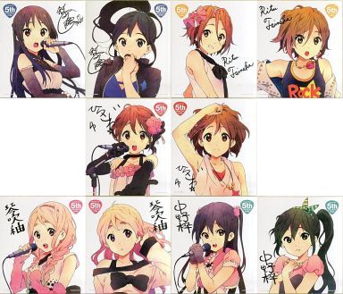 新品】全10種 サイン色紙 「一番くじプレミアム けいおん! 5thあにばー