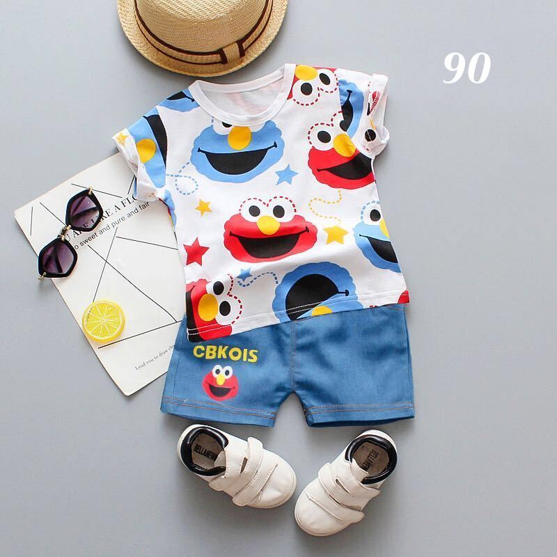 新品 新品1円 子供服 90 エルモ クッキーモンスター セットアップ 上下セット かわいい お出かけ デニム 夏 半袖 Usj の落札情報詳細 ヤフオク落札価格情報 オークフリー スマートフォン版