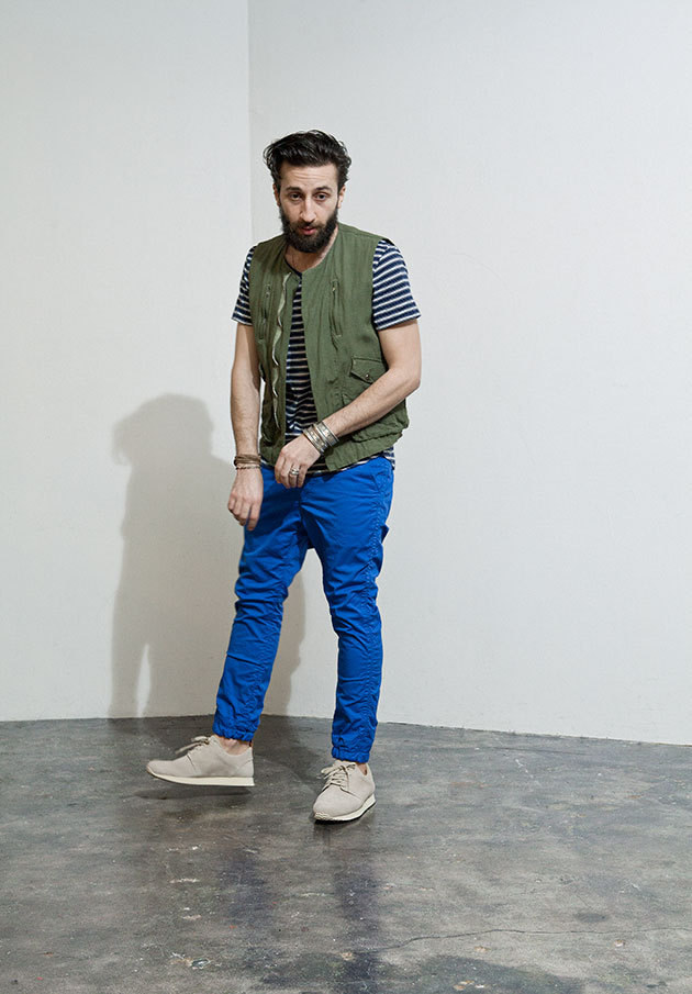 名作 NONNATIVE DWELLER EASY RIB PANTS C/P GABA STRETCH ノン