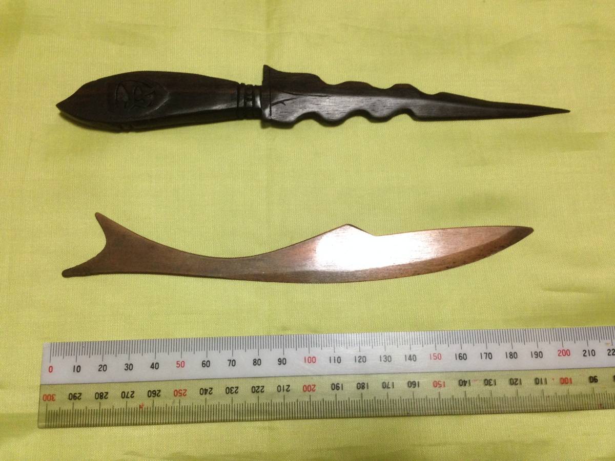 ペーパーナイフ2本◇USED◇剣形BARI？/魚形◇お土産品の落札情報詳細