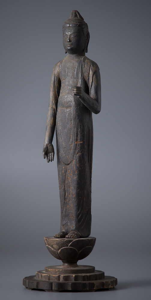 五】仏教美術 興福寺千体仏 観音菩薩立像 平安時代 高45cm 箱付の落札