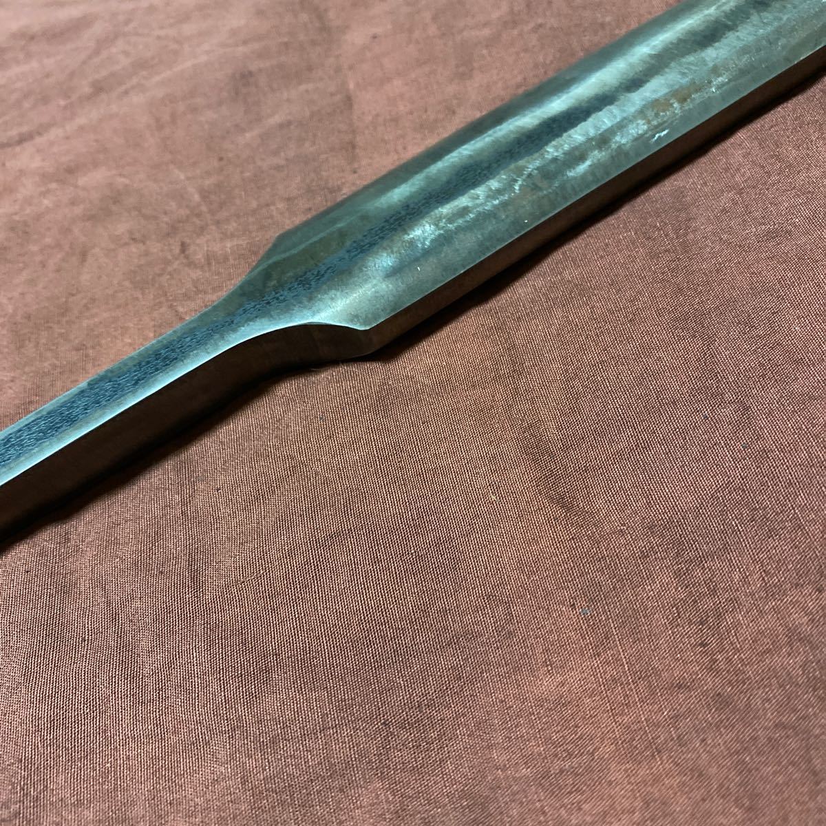 柔術型鉄扇術稽古用 一尺弱 鎬造手慣らし鉄扇 逆持ち向き（剣術柔術居