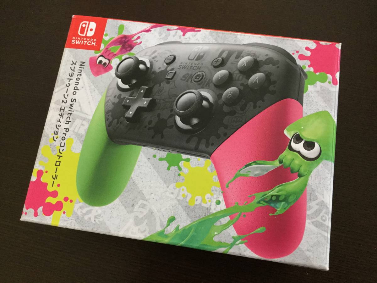 新品 Nintendo Switch Proコントローラー スプラトゥーン2 エディション Usb充電ケーブル付き 任天堂 純正 プロコン 本体 正規品 保証書 の落札情報詳細 ヤフオク落札価格情報 オークフリー スマートフォン版