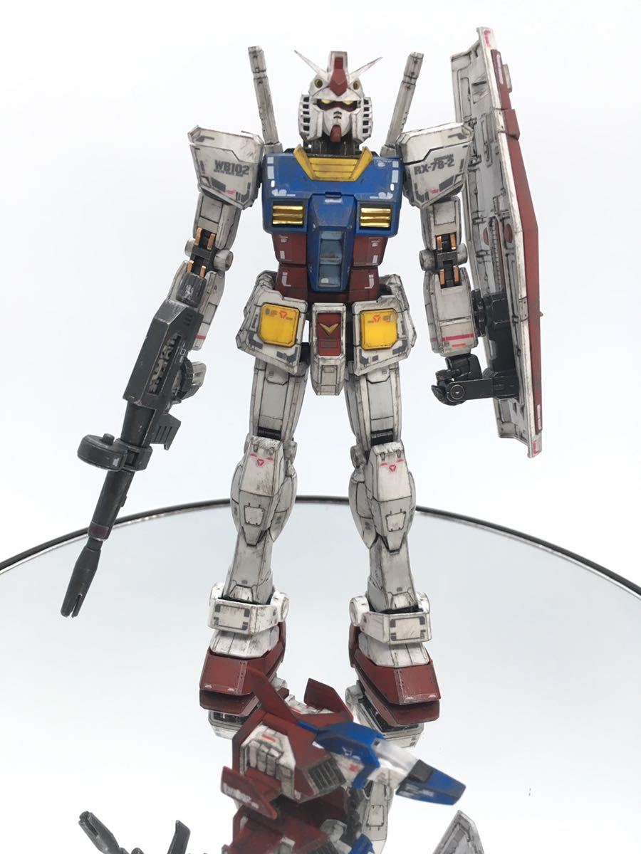 RG 1／144 RX-78-2 ガンダム 素組 ウェザリング塗装 完成品 ガンプラの