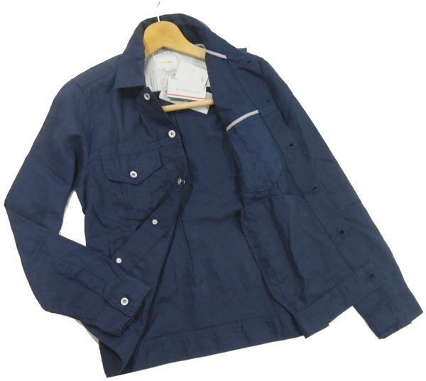 新品 1.5万★ 春夏 ビームス　フレンチリネン Gジャケット　M　オイスターグレー　ジージャン メンズ BEAMS 新品新品 1.5万☆ 春夏 ビームス フレンチリネン Gジャケット L 紺