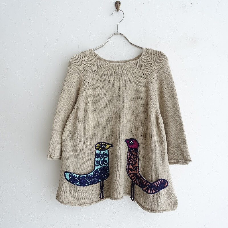 □ミナペルホネン mina perhonen *mingling 刺繍ニットプルオーバー*38 スペシャル特価 ミナペルホネン mingling ニット プルオーバー ニット/セーター